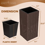 Sierra Square Wicker Planter 2-piece Set in Brown Fire Sense/Balkene Home