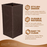 Sierra Square Wicker Planter 2-piece Set in Brown Fire Sense/Balkene Home