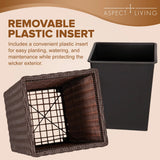 Sierra Square Wicker Planter 2-piece Set in Brown Fire Sense/Balkene Home