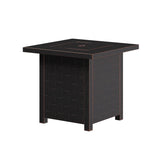 Somerset 28" Square Woven Aluminum Convertible Gas Fire Pit Table in Brushed Bronze Fire Sense