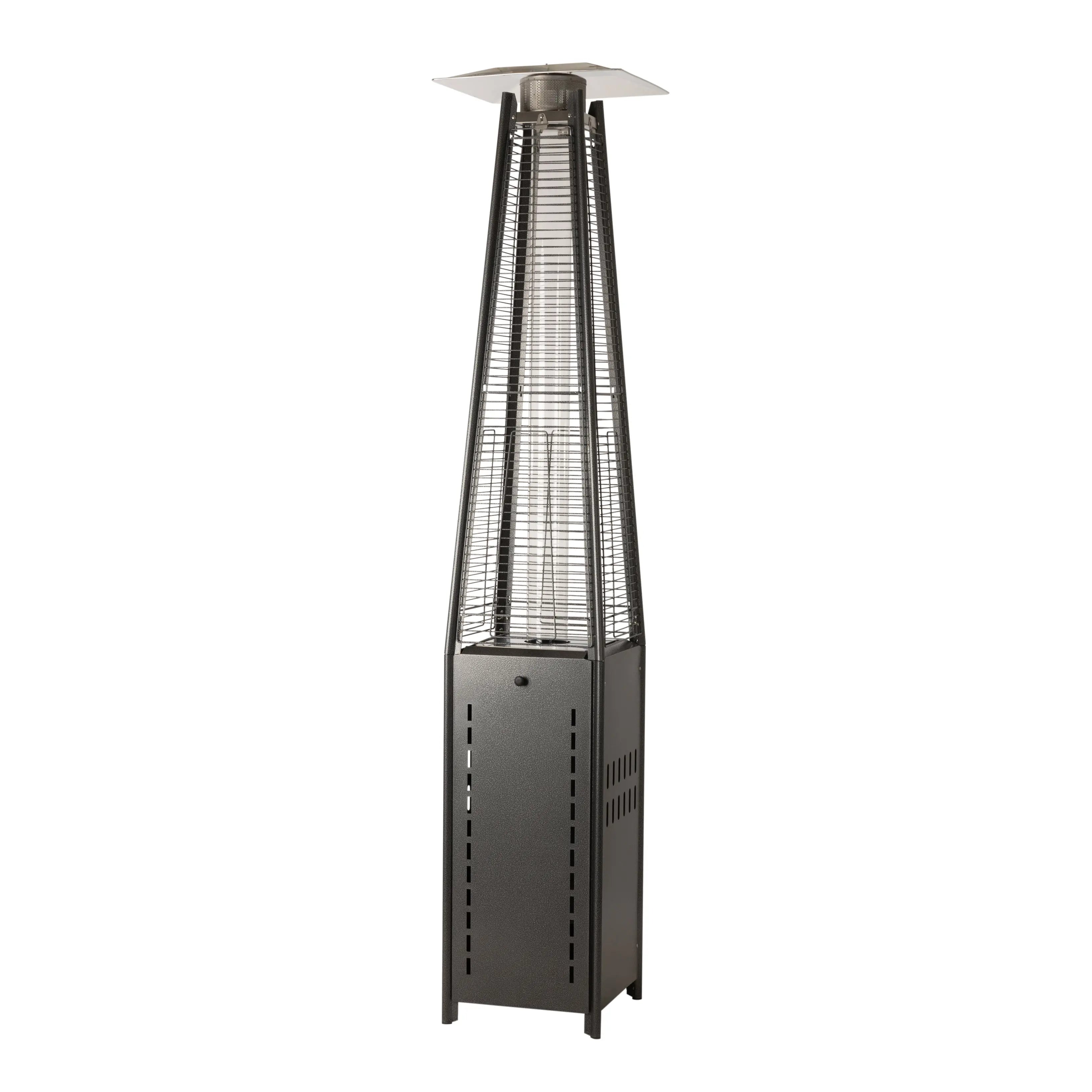 Square Pyramid Flame Patio Heater in Hammered Platinum Fire Sense