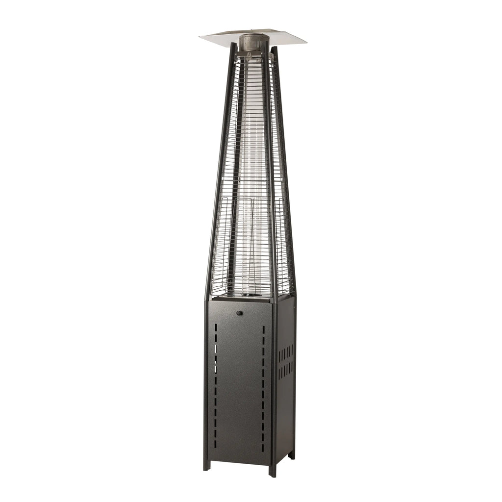 Square Pyramid Flame Patio Heater in Hammered Platinum Fire Sense