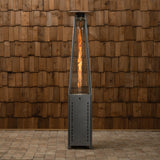 Square Pyramid Flame Patio Heater in Hammered Platinum Fire Sense