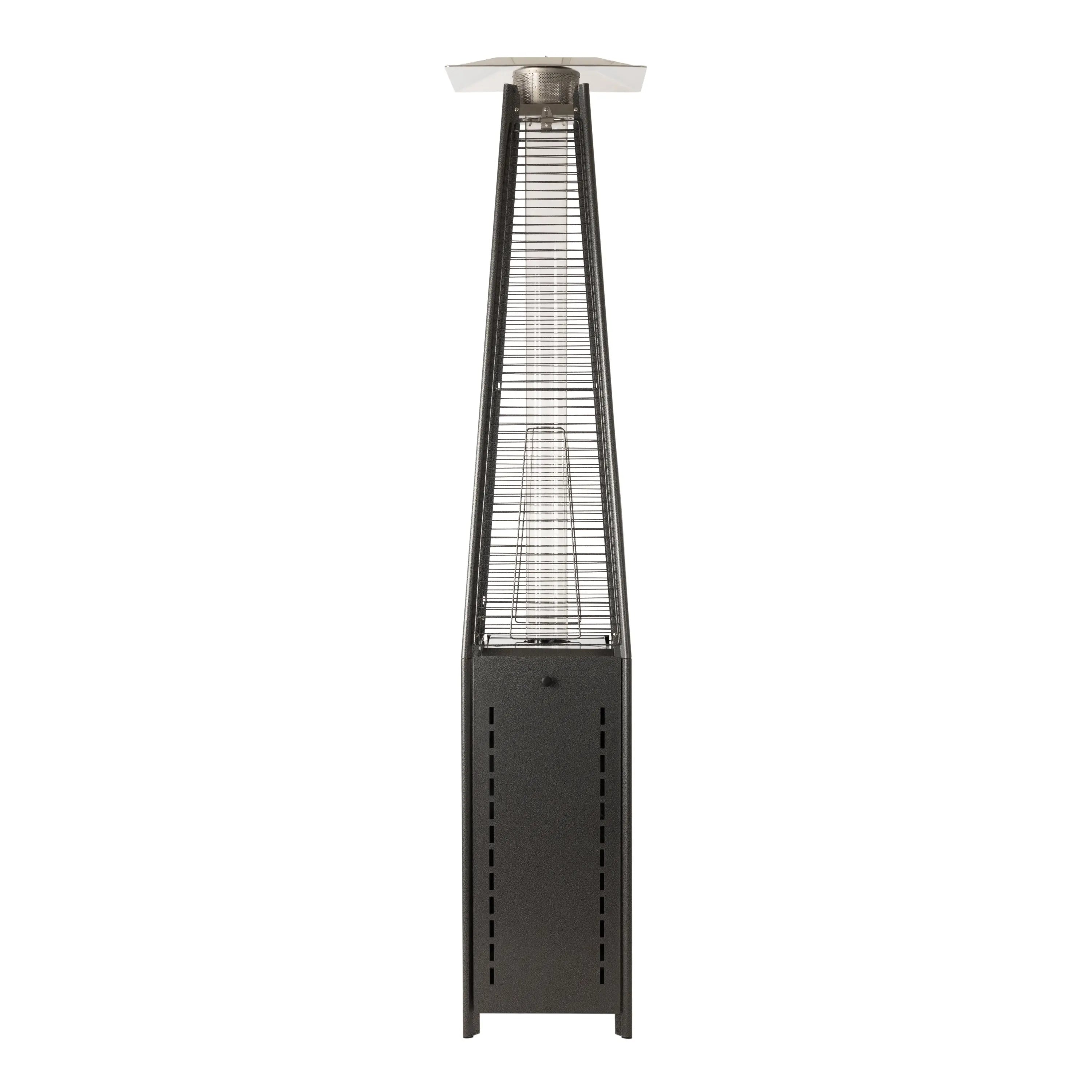 Square Pyramid Flame Patio Heater in Hammered Platinum Fire Sense