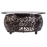 Toulon 48" Oval Filigree Aluminum Convertible Gas Fire Pit Table - Fire Sense/Balkene Home