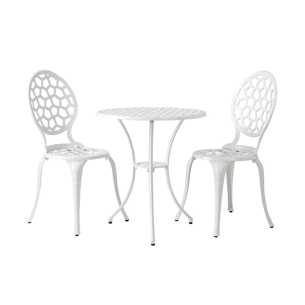Vashon Aluminum 3-piece Bistro Set in White - Fire Sense/Balkene Home