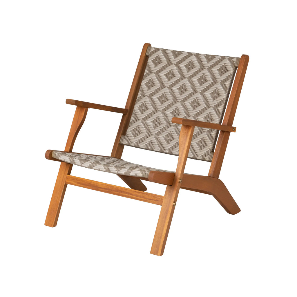 Vega Acacia Outdoor Chair in Diamond-Weave Wicker Balkene Home