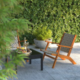 Vega Acacia Outdoor Chair in Diamond-Weave Wicker Balkene Home