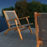 Vega Acacia Outdoor Chair in Gray Cording - Fire Sense/Balkene Home