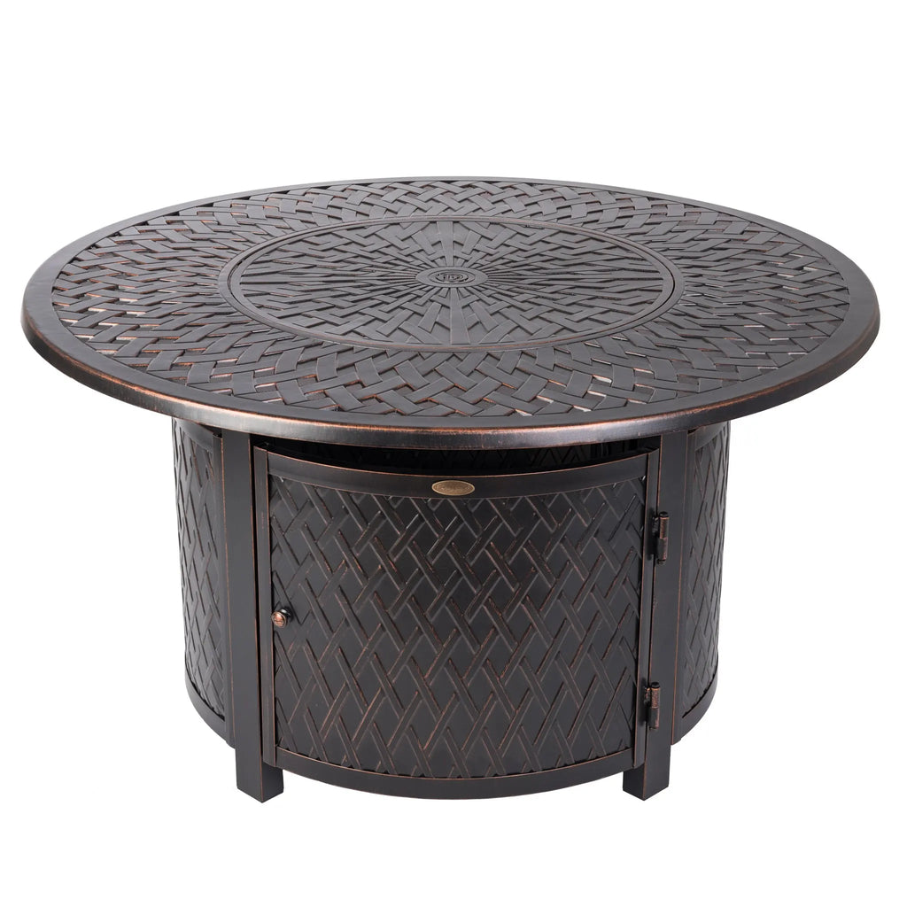Verona 44" Round Woven Aluminum Convertible Gas Fire Pit Table - Fire Sense/Balkene Home