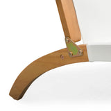 Walker Outdoor Folding Lounge Chair in Acacia and Ivory Balkene Home