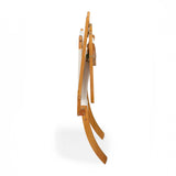 Walker Outdoor Folding Lounge Chair in Acacia and Ivory Balkene Home