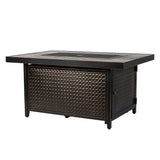 Weyland 48" Rectangular Hammered Aluminum Convertible Gas Fire Pit Table - Fire Sense/Balkene Home