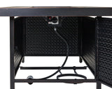 Weyland 48" Rectangular Hammered Aluminum Convertible Gas Fire Pit Table - Fire Sense/Balkene Home