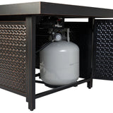 Weyland 48" Rectangular Hammered Aluminum Convertible Gas Fire Pit Table - Fire Sense/Balkene Home